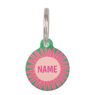 CUSTOMIZE IT Pink Daisy Flower Name Tag ID