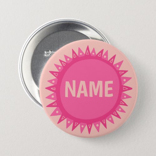CUSTOMIZE IT Pink Sunshine Name Tag   Button
