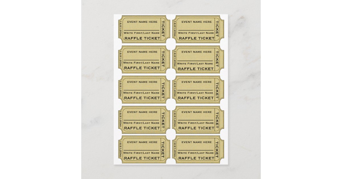 Customize It! Raffle Tickets Postcard | Zazzle