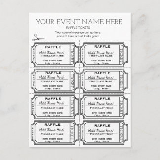 Customize It! Raffle Tickets Postcard