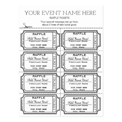 Customize It! Raffle Tickets Postcard | Zazzle