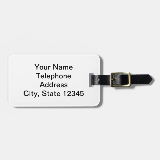 Customize It! Solid Pattern Base Luggage Tag (Front Horizontal)