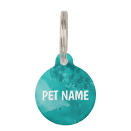 CUSTOMIZE IT Watercolor Teal Green Name Tag  ID