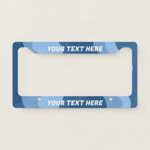 CUSTOMIZE IT Wavy Stripes Boho Bright Blue License Plate Frame