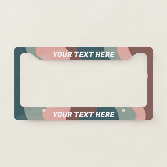 CUSTOMIZE IT Wavy Stripes Boho Earthy Neutral License Plate Frame (Front)
