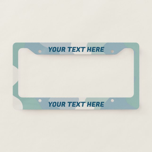 CUSTOMIZE IT Wavy Stripes Boho Pastel Blue License Plate Frame (Front)