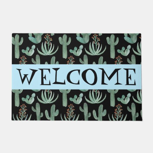 Customize it WELCOME Desert Saguaro Cactus Aloe Doormat