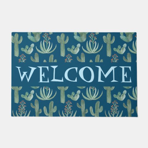 Customize it WELCOME Desert Saguaro Cactus Aloe Doormat