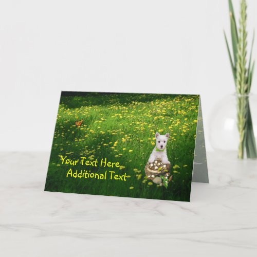 Customize It Westie Puppy Easter Card
