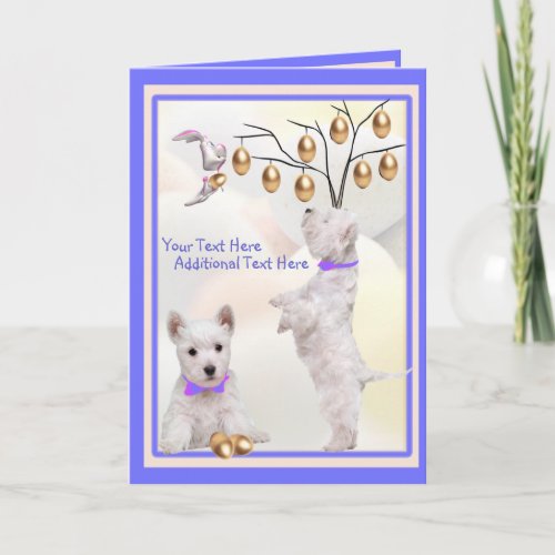 Customize It Westie Puppy Easter Card