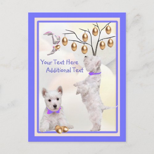 Customize It Westie Puppy Easter Post Card