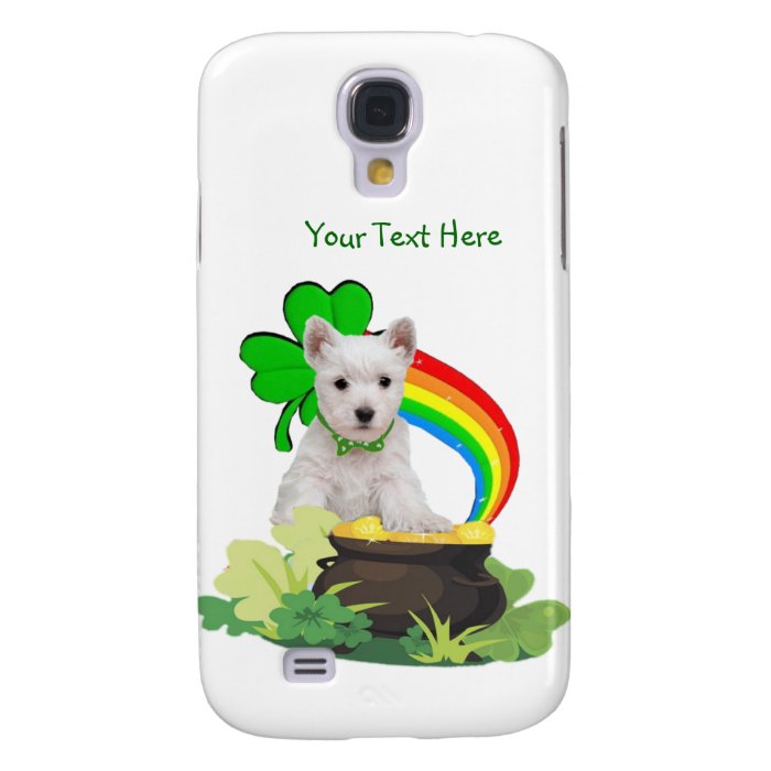Customize It Westie Puppy St. Patrick's Design Samsung Galaxy S4 Covers