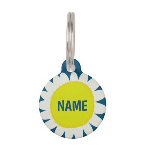 CUSTOMIZE IT White Daisy Flower Name Tag  ID