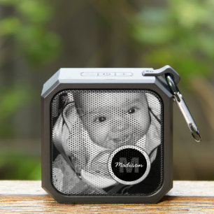 Customize it with Your black white photo Monogram Bluetooth Speaker