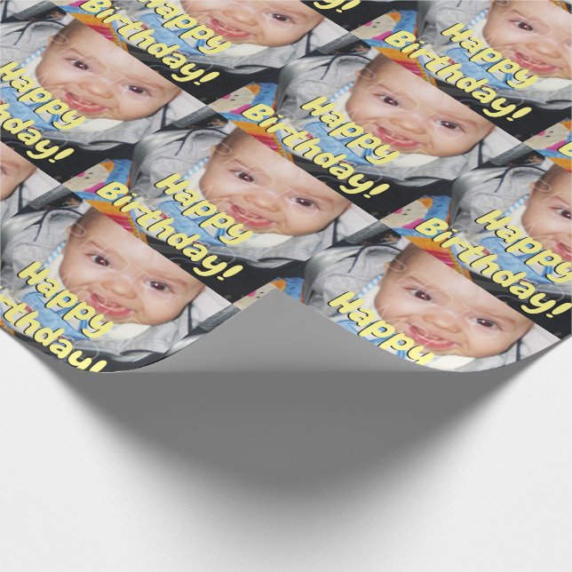 Customize it with Your photo Happy Birthday Wrapping Paper (Corner)