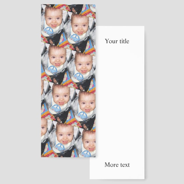 Customize it with Your photo pattern and text Bookmarks (Front & Back)