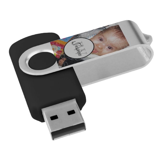 Customize it with Your photos and Monogram Flash Drive (Angled)