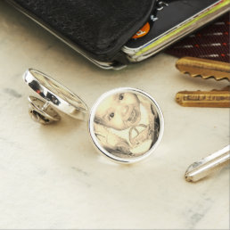 Customize it with Your sepia brown photo Lapel Pin