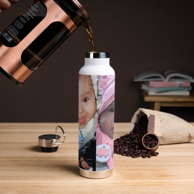 Customize it with Your two photos collage Water Bottle (Coffee)