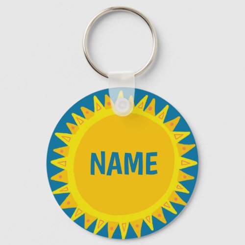 CUSTOMIZE IT Yellow Sun Sunshine Name Tag  Keychain