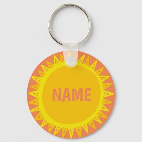 CUSTOMIZE IT Yellow Sun Sunshine Name Tag   Keychain