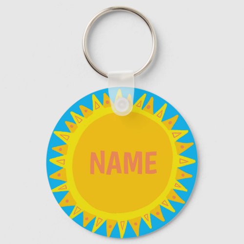 CUSTOMIZE IT Yellow Sun Sunshine Name Tag   Keychain