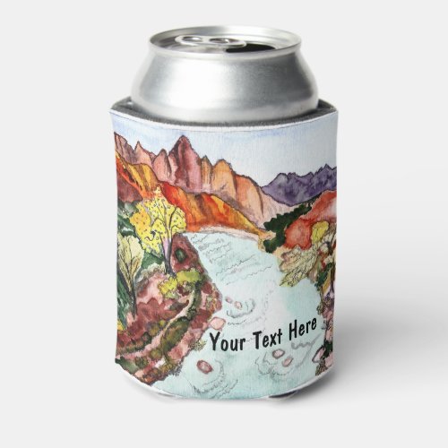 CUSTOMIZE IT Zion National Park Utah Watercolor Can Cooler