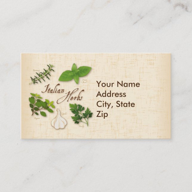 Customize Italian Herbs Business Card (Front)