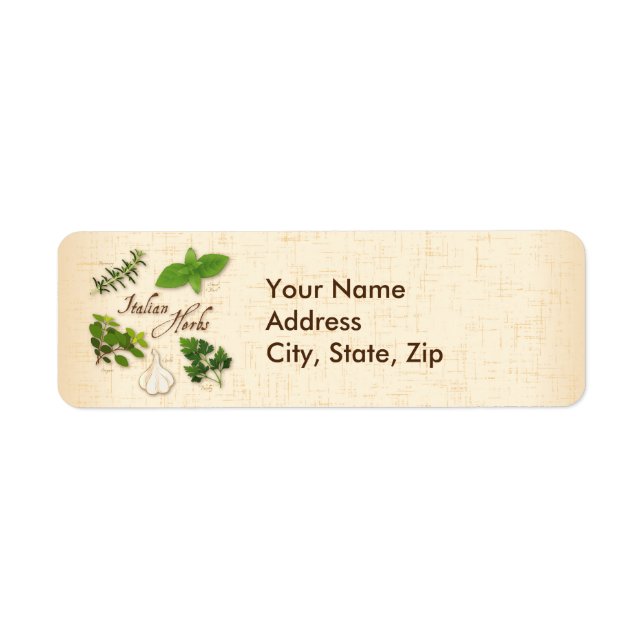 Customize Italian Herbs Label (Front)