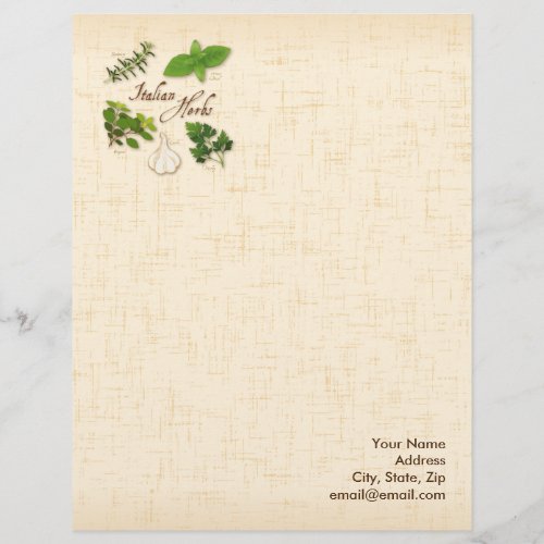 Customize Italian Herbs Stationery Paper