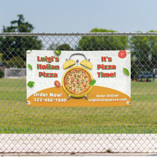 Customize Italian Pizza Shop Business Pizza Time Banner