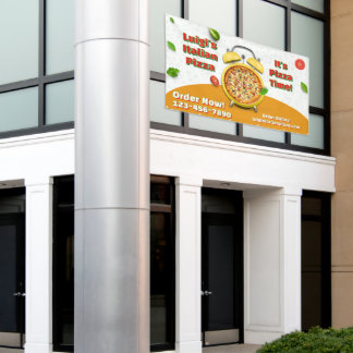 Customize Italian Pizza Shop Business Pizza Time Banner