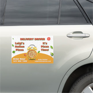 Customize Italian Pizza Shop Business Pizza Time Car Magnet