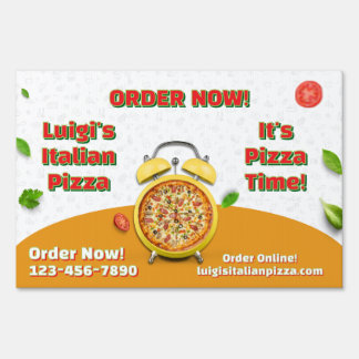 Customize Italian Pizza Shop Business Pizza Time Sign