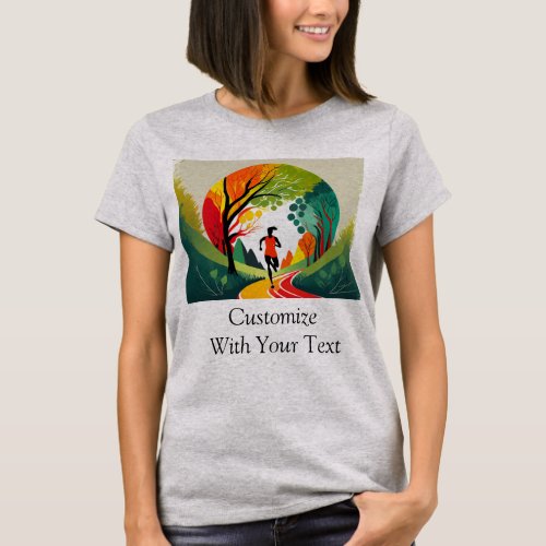 Customize Jogging Scenic Trail Colorful T_Shirt