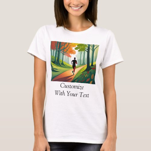 Customize Jogging Scenic Trail Colorful T_Shirt