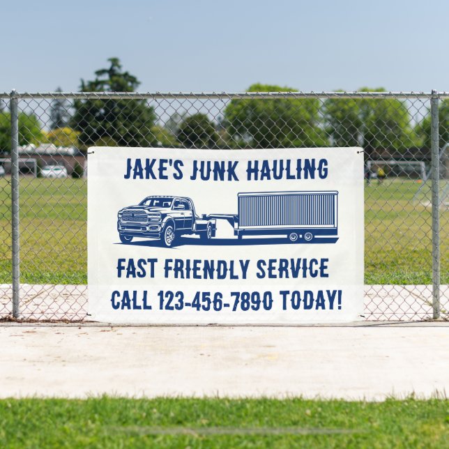 Customize Junk Hauler Dump Trailer Service Roadway Banner (Insitu)