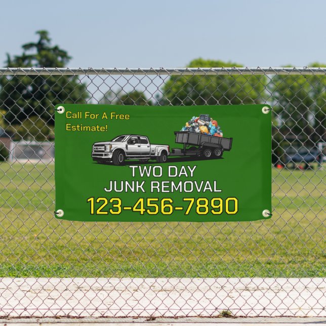Customize Junk Removal Business Promotional Fence Banner (Insitu)
