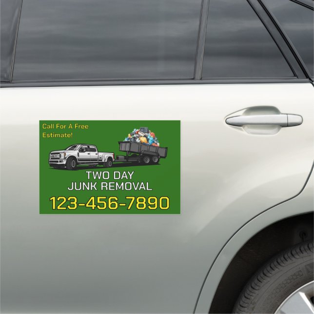 Customize Junk Removal Business Promotional Truck  Car Magnet (In Situ)