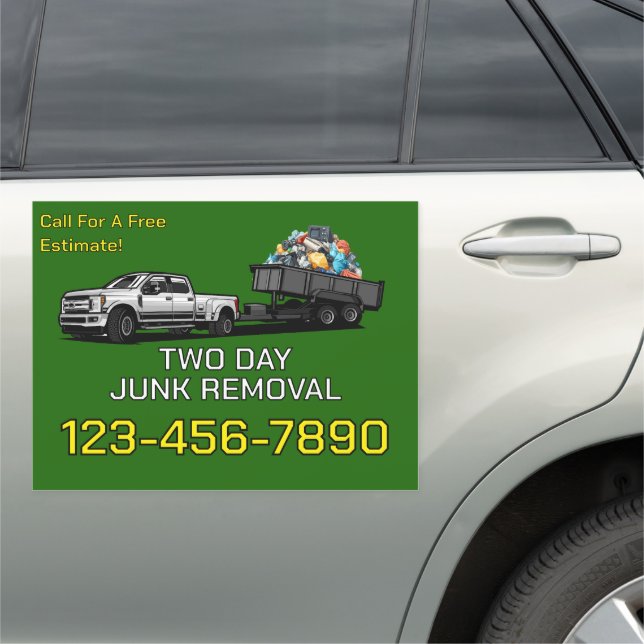 Customize Junk Removal Business Promotional Truck  Car Magnet (In Situ)