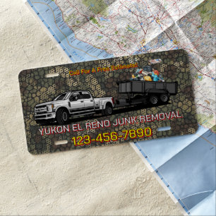 Customize Junk Removal Business Promotional Truck  License Plate