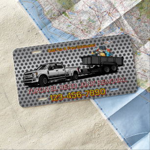 Customize Junk Removal Business Promotional Truck  License Plate