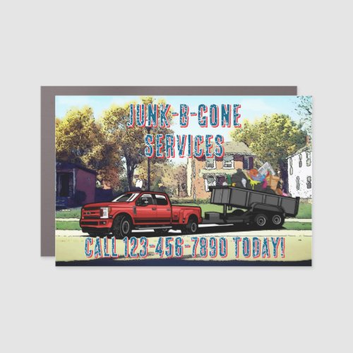 Customize Junk Trash Hauling Service Promotional Car Magnet
