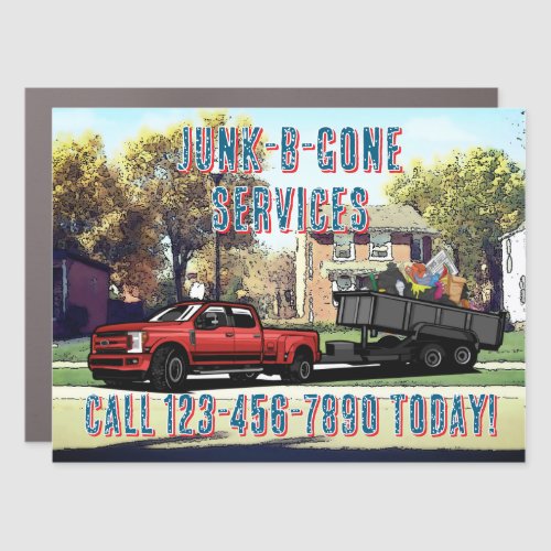 Customize Junk Trash Hauling Service Promotional Car Magnet