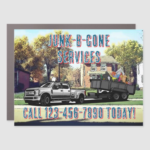 Customize Junk Trash Hauling Service Promotional Car Magnet