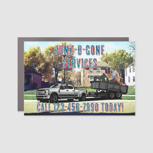 Customize Junk Trash Hauling Service Promotional Car Magnet
