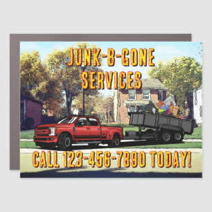 Customize Junk Trash Hauling Service Promotional Car Magnet