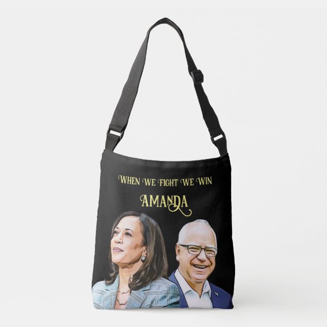 Customize Kamala Harris Tim Walz 2024 Tote Bag (Front)