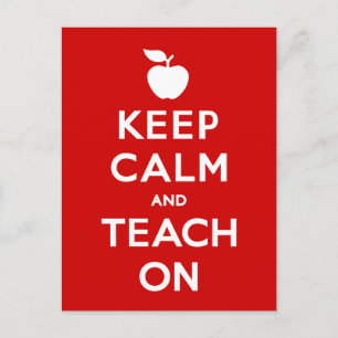 Customize Keep Calm and Teach On Postcard