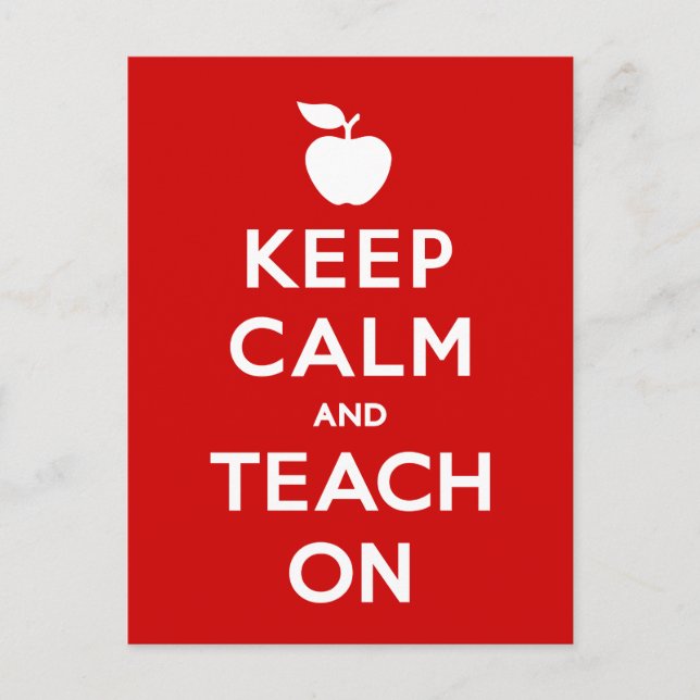 Customize Keep Calm and Teach On Postcard (Front)